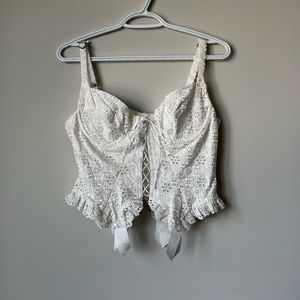 NWT FOR LOVE AND LEMONS | EMBROIDERED CORSET TOP